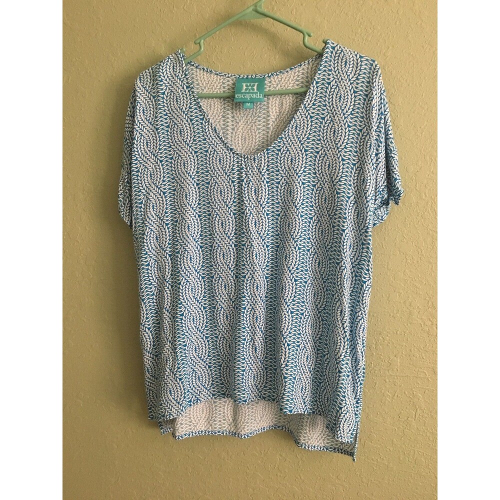 Escapada Ladies Blue Saphire  Short Sleeve V-neck Tunic Size M (8-10) NEW